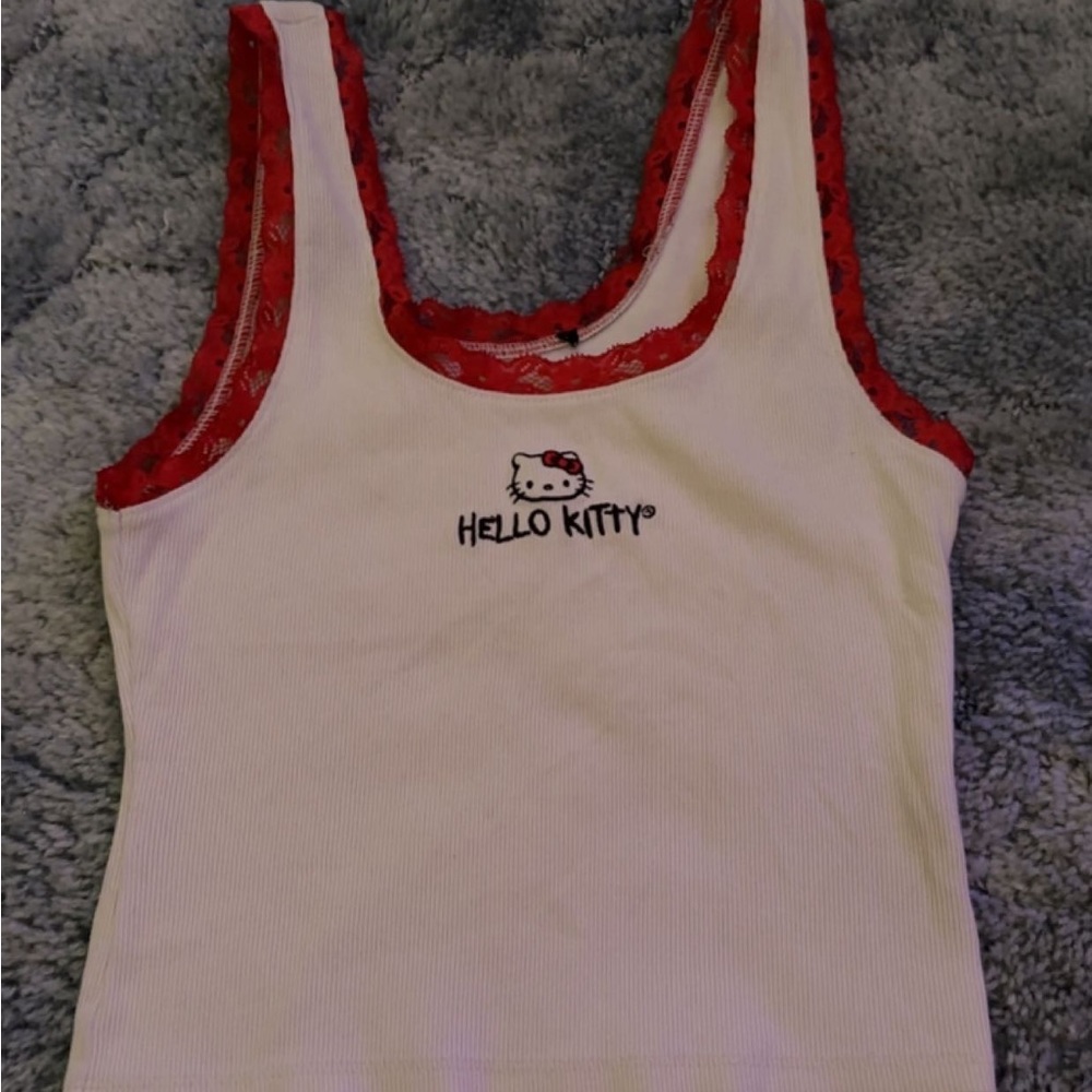 Hello kitty red and white tank top